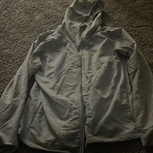 I’m selling a gray sweater. It’s from the brand Puma.